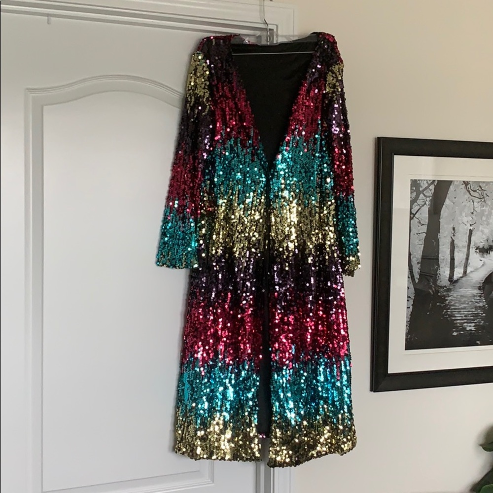 Multicolor Sequin Duster